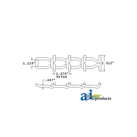 A & I Products 67 T-Rod Chain, 1 Link 4" x3" x2" A-AL67R